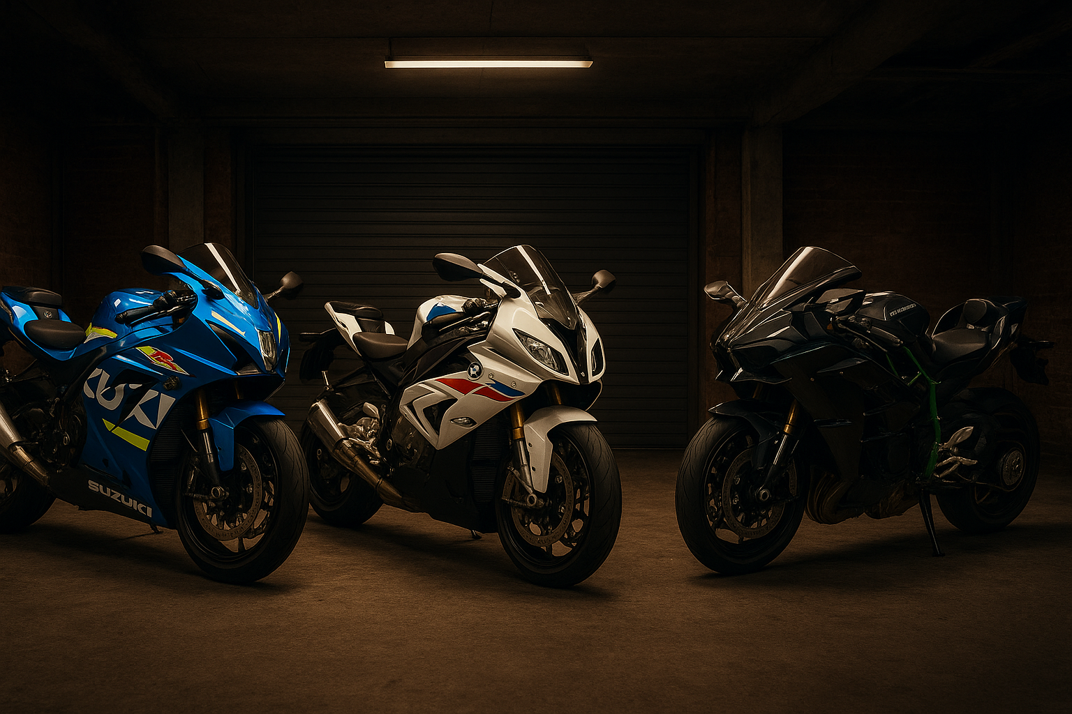 Virajda yatan bir spor motosiklet